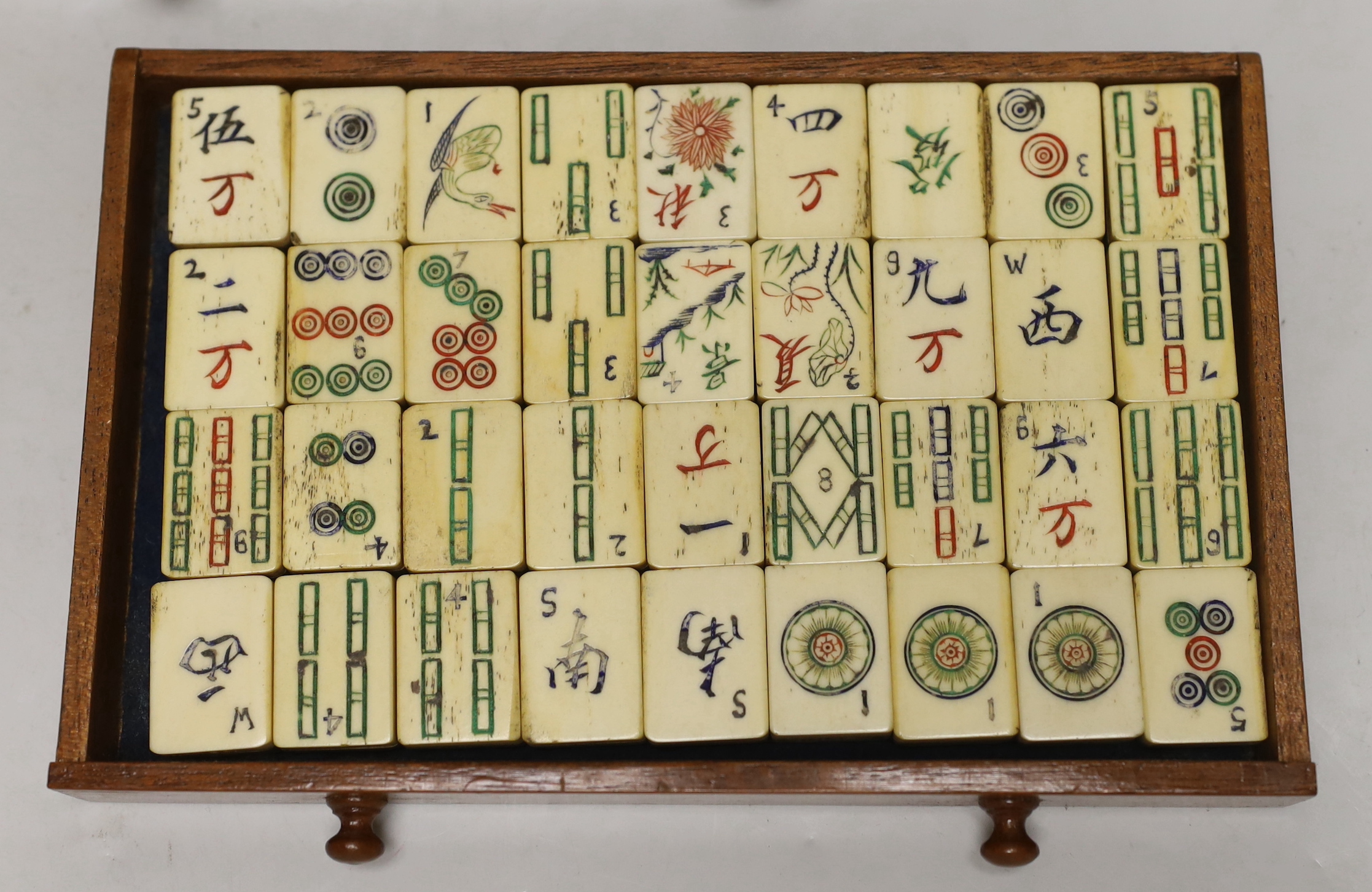 A Mah-Jong set, case 24cm wide x 16cm high